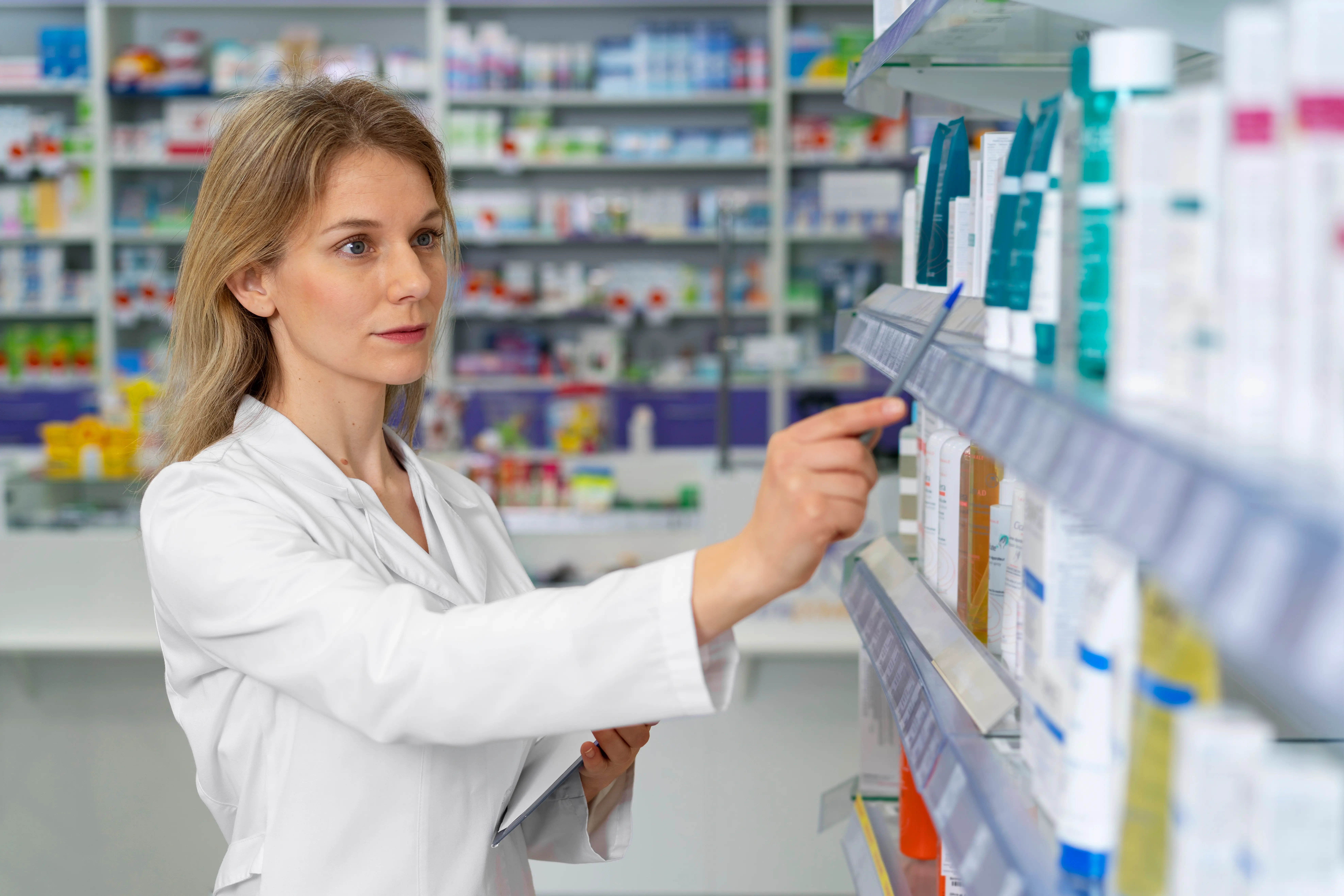 photo of women in a pharmacy